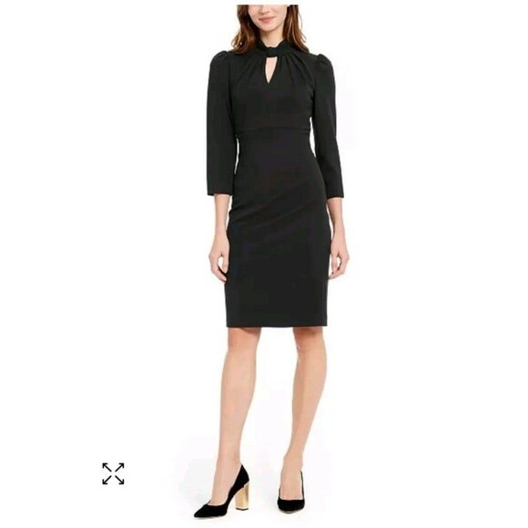 Calvin Klein Women's Keyhole Mock-Neck Sheath Dress Black Size 6 Great condition - Picture 3 of 8
